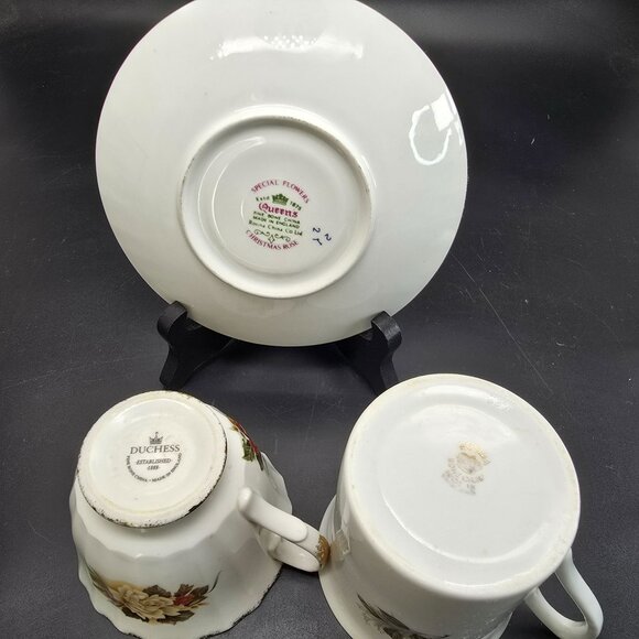 Vintage Duchess Queens Rosina Eclectic White Rose China Floral Tea Set JJ4096 - Picture 5 of 5
